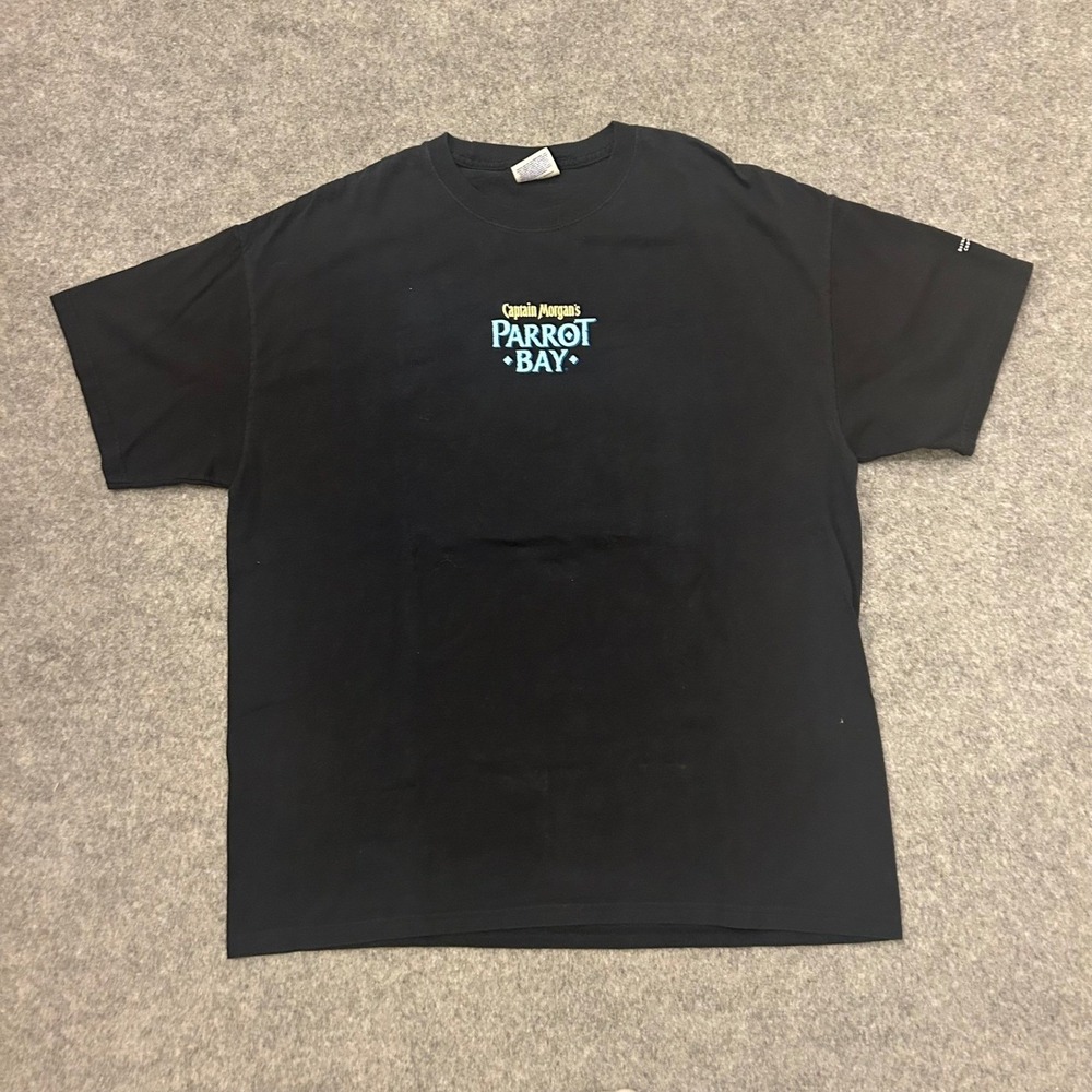 Vintage Captain Morgans Parrot Bay Center‎ Logo Spell Out T Shirt Adult XL